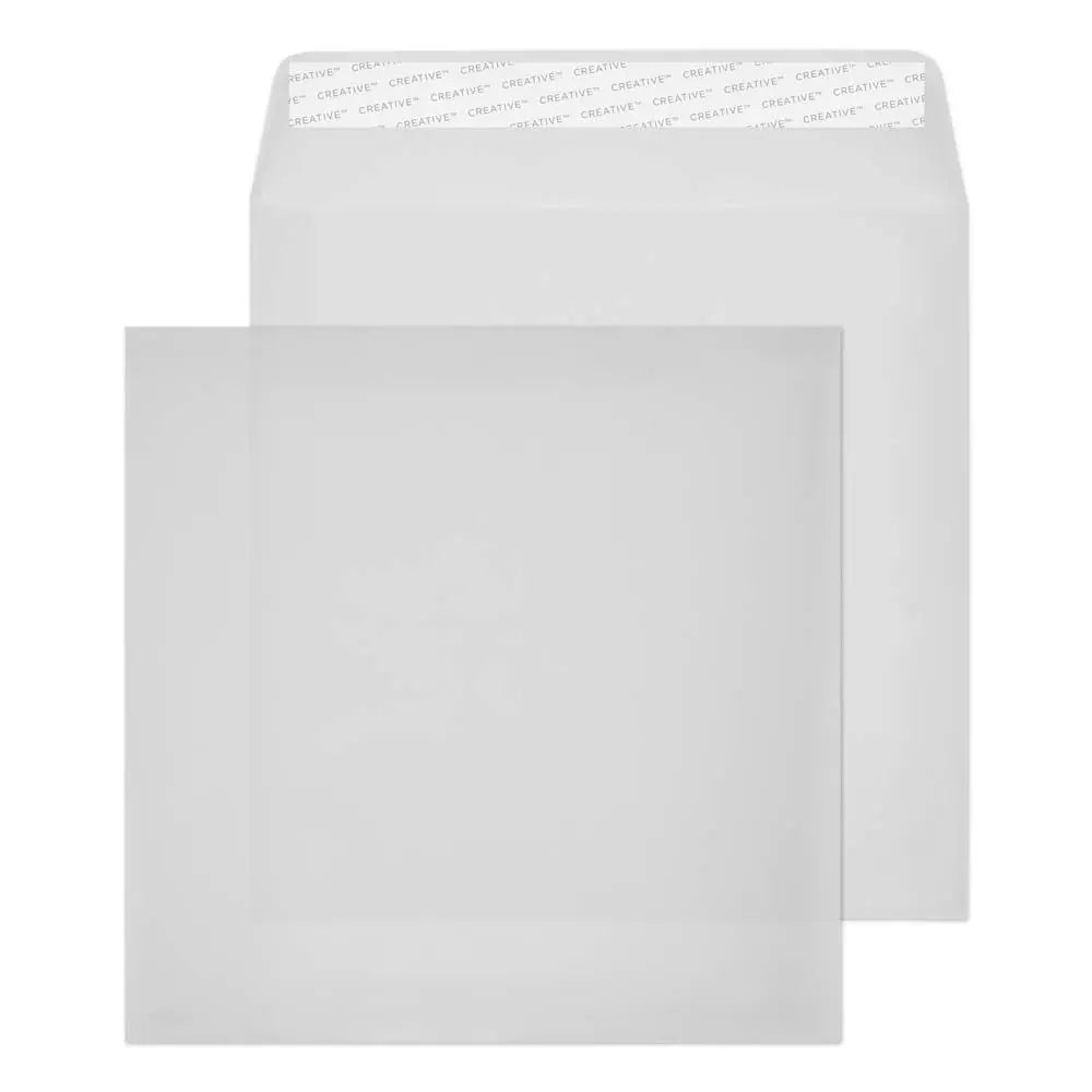 220mm x 220mm Glassine Envelopes White 100gsm Peel & Seal Envelopes (Q