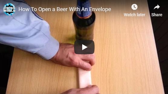 How to open a bottle of beer with an envelope!