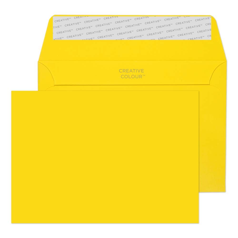 C6 Banana Yellow 120gsm Peel & Seal Envelopes [Qty 500] 114mm x 162mm