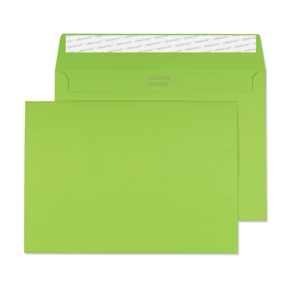 C5 Lime Green 120gsm Peel & Seal Envelopes [Qty 500] 162mm x 229mm