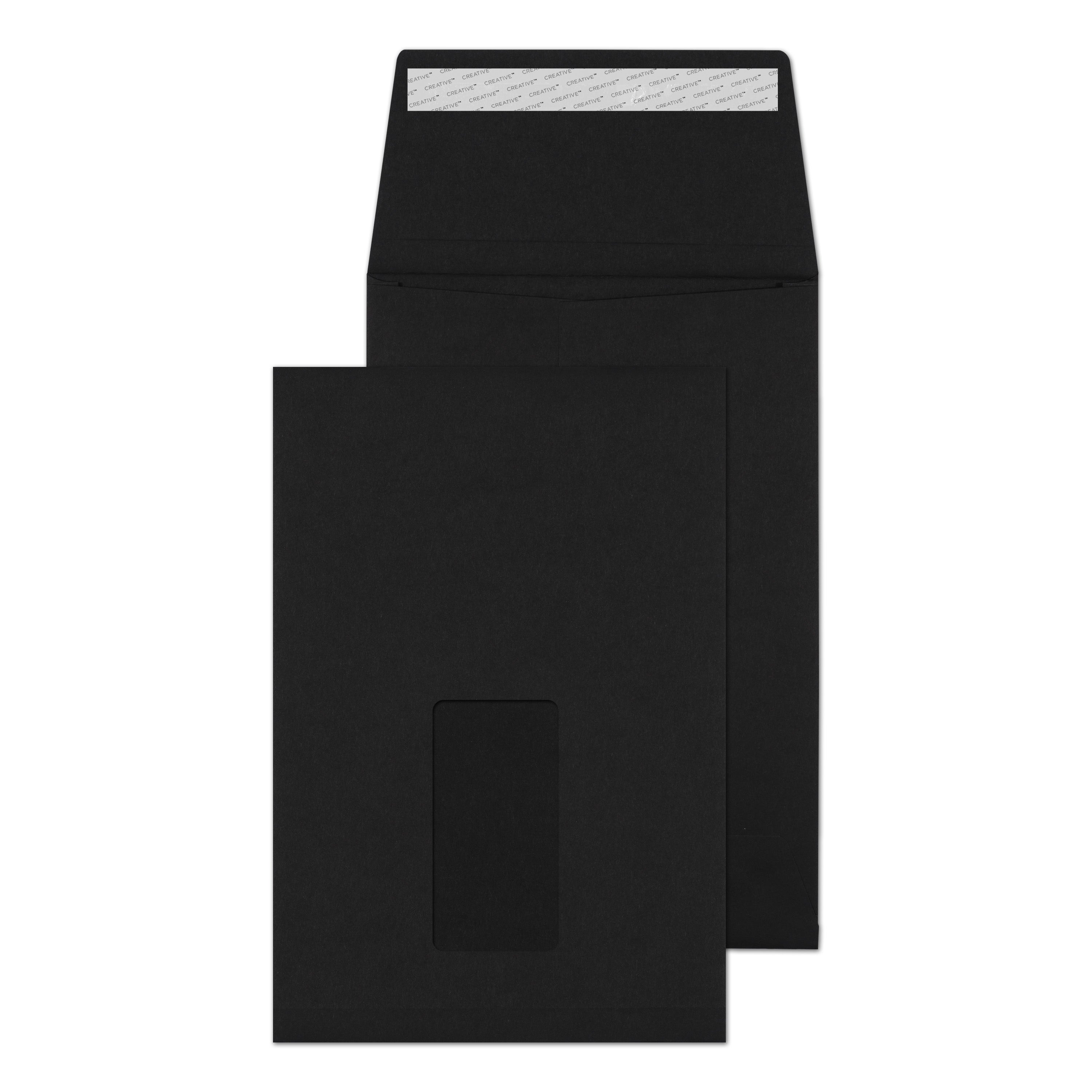 C5 Jet Black 140gsm Peel & Seal Window Envelopes (Qty 125) 162mm x 229 ...