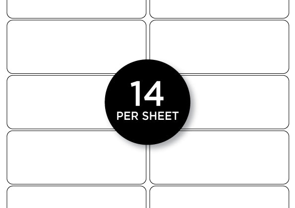 A4 Laser Labels, 99.1 x 38.1mm, Plain, 14 per sheet - All Colour Envelopes