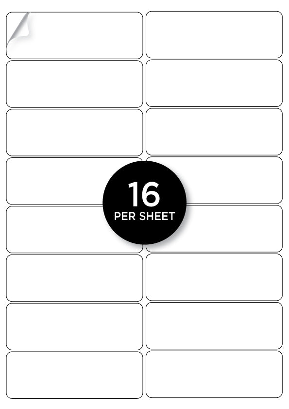 A4 Laser Labels, 99.1 x 34mm, Plain, 16 per sheet - Qty 100 Sheets ...
