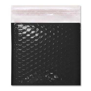 165 x 165 Black Gloss Padded Bubble Envelopes [Qty 100] - All Colour Envelopes