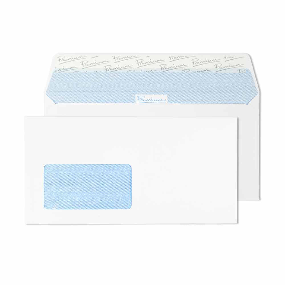 DL Ultra White Wove 120gsm Peel & Seal Window Wallet Envelopes (Qty 50 ...