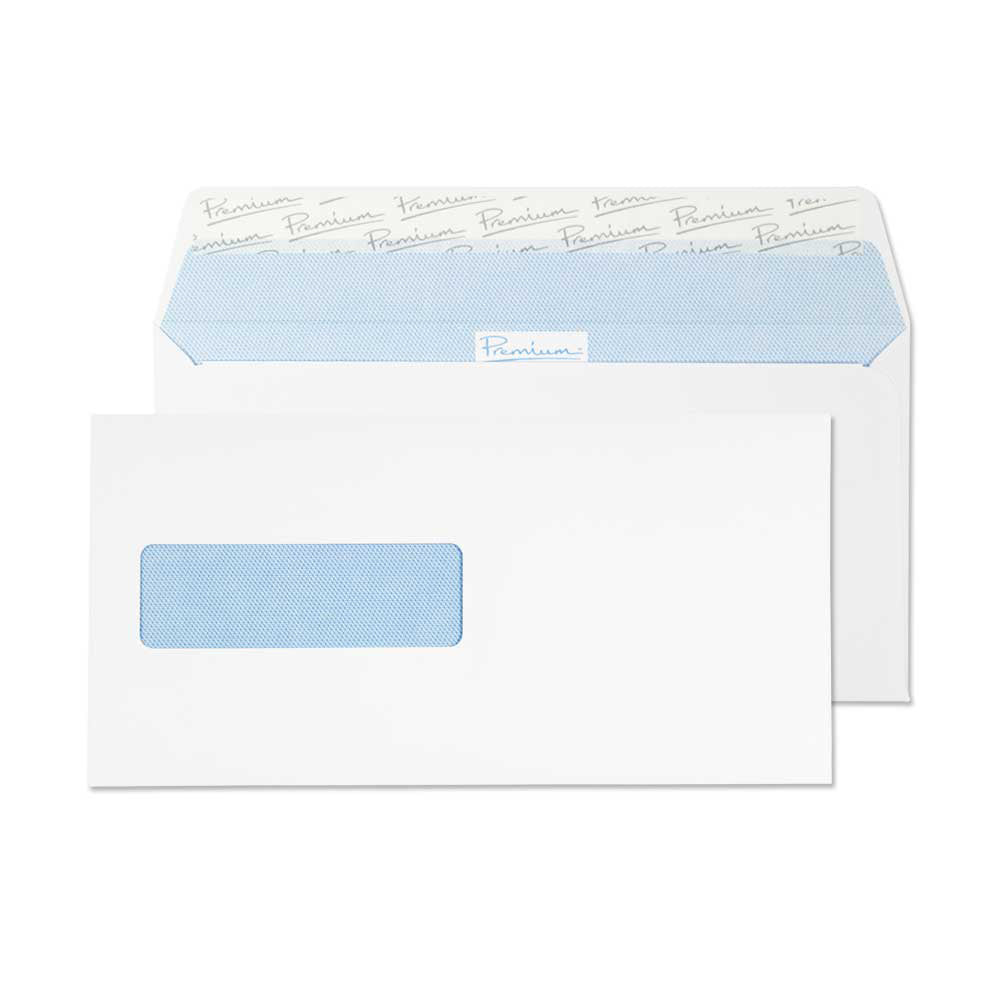 Indigo® Classic Strong DL White Peel & Seal Envelopes 100gsm : 110 X 220 Eco Friendly 500 - View #10