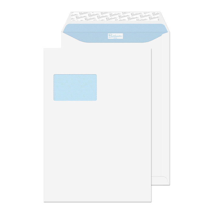 324 x 229 C4 Ultra White Wove 120gsm Peel & Seal Window Pocket Envelop ...