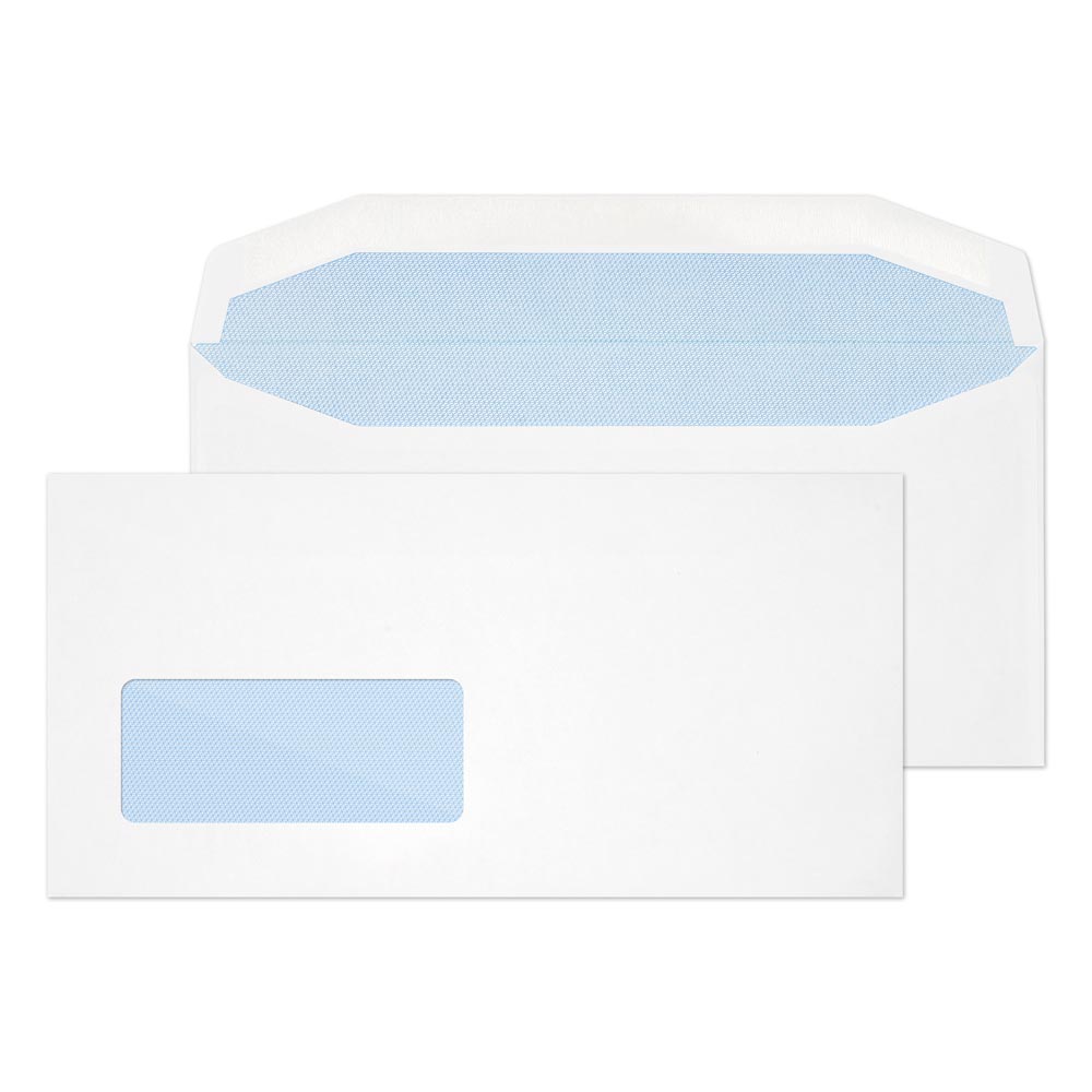 Express Mail Window Envelope DL+ Mailer Gummed Window White 90gsm Envelopes (Qty 1000) 114mm x 235m ...