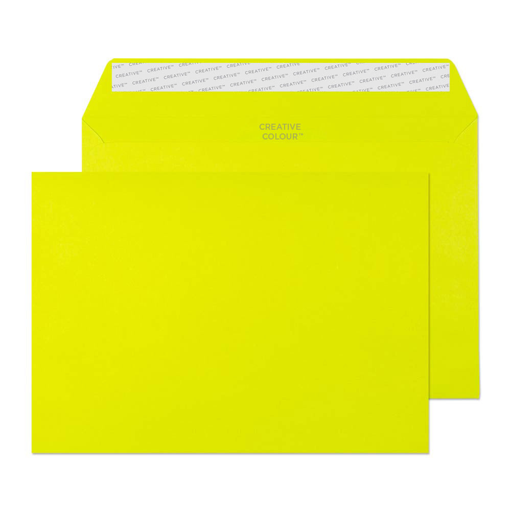 C5 Acid Green 120gsm Peel & Seal Envelopes [Qty 25] 162 x 229mm