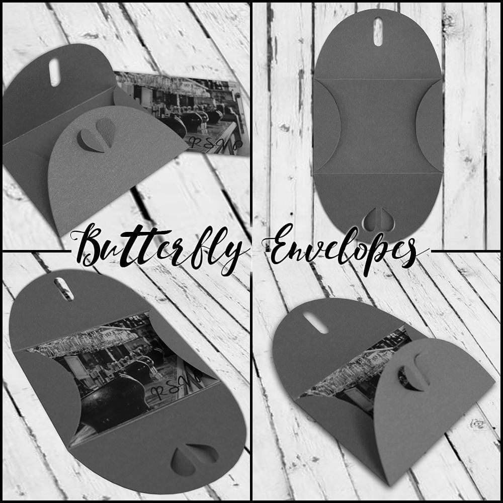 DL Slate Black Butterfly Envelopes [Qty 50] 110 x 220mm - All Colour Envelopes