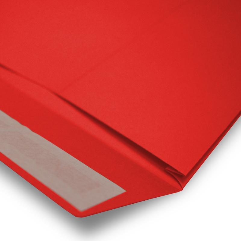 C4 Red Gusset Window 140gsm Peel & Seal Envelopes [Qty 125] 229 x 324mm - All Colour Envelopes