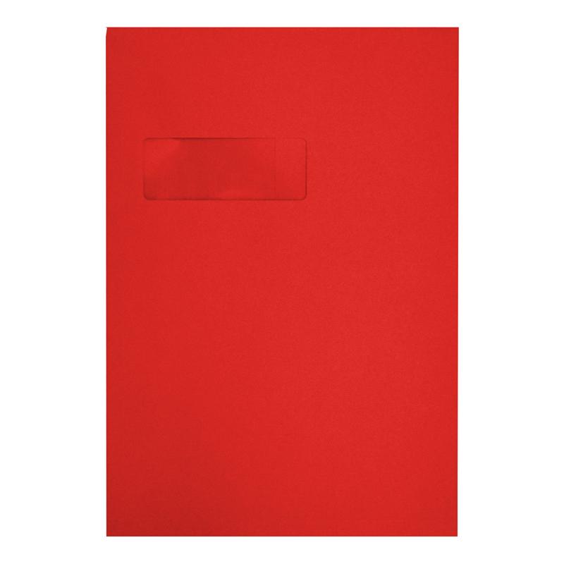 C4 Red Gusset Window 140gsm Peel & Seal Envelopes [Qty 125] 229 x 324mm - All Colour Envelopes
