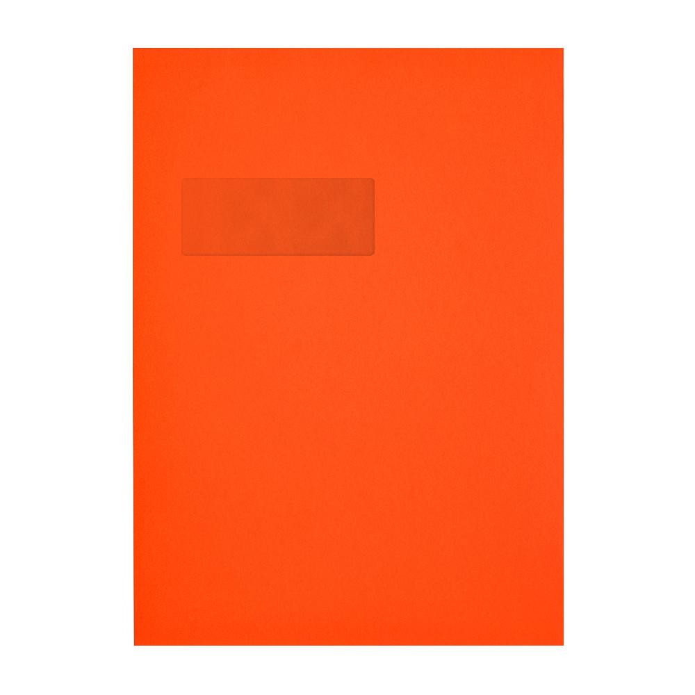 C4 Sunset Orange Pocket Window 120gsm Peel & Seal Envelopes [Qty 250] 229 x 324mm - All Colour Envelopes