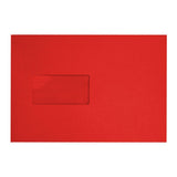 C5 Red Window Gusset 140gsm Peel & Seal Envelopes [Qty 125] 162 x 229mm - All Colour Envelopes