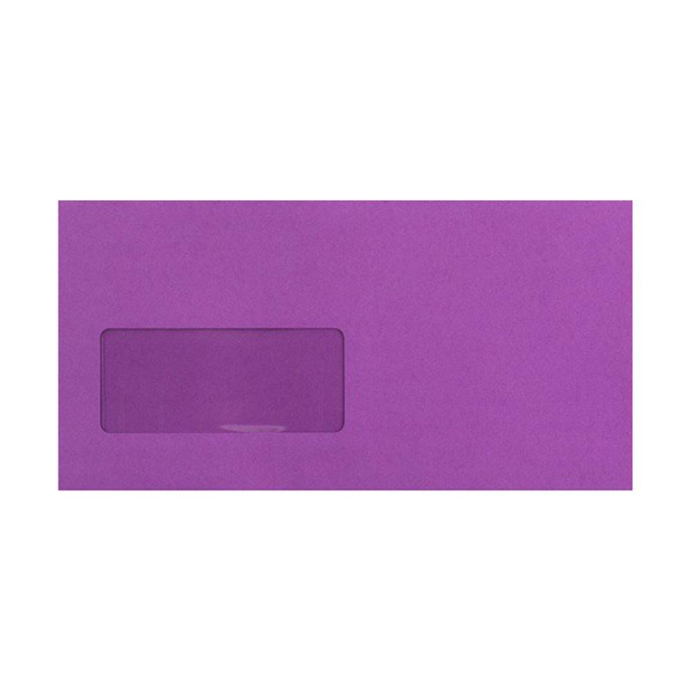 DL Purple Window Envelopes [Qty 500] 120gsm Peel & Seal 110 x 220mm - All Colour Envelopes
