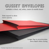 C5 Red Window Gusset 140gsm Peel & Seal Envelopes [Qty 125] 162 x 229mm - All Colour Envelopes