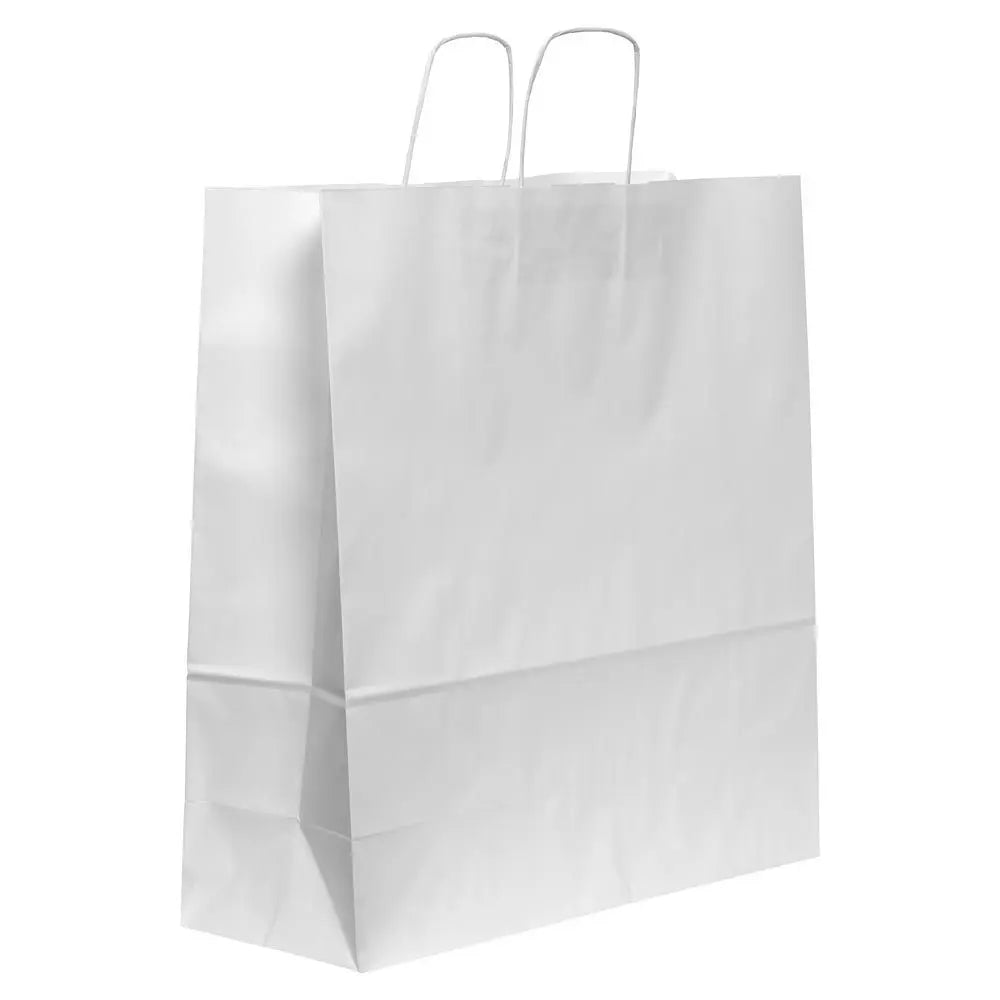 Kraft White Twisted Handle Carrier Bag 100gsm Qty 150 450mm x 170mm All Colour Envelopes