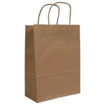 Kraft Brown Ribbed Twisted Handle Carrier Bag 90gsm [Qty 300] 180 x 80 x 240mm - All Colour Envelopes