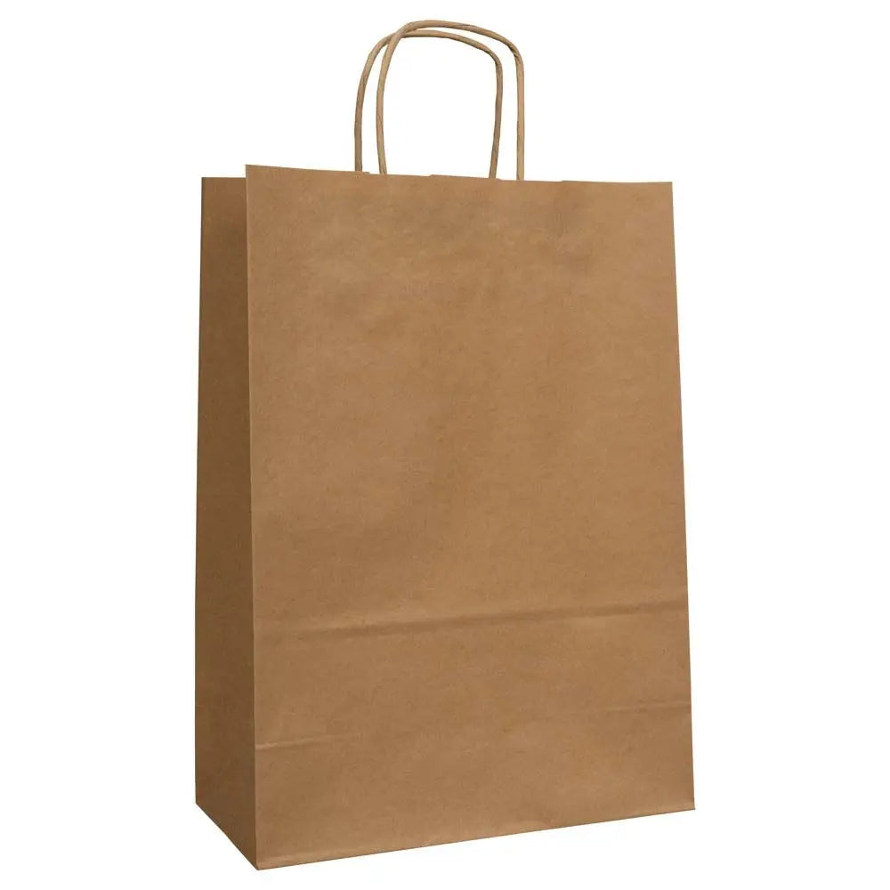 Kraft Brown Twisted Handle Carrier Bag 90gsm [Qty 200] 240 x 110 x 330mm - All Colour Envelopes