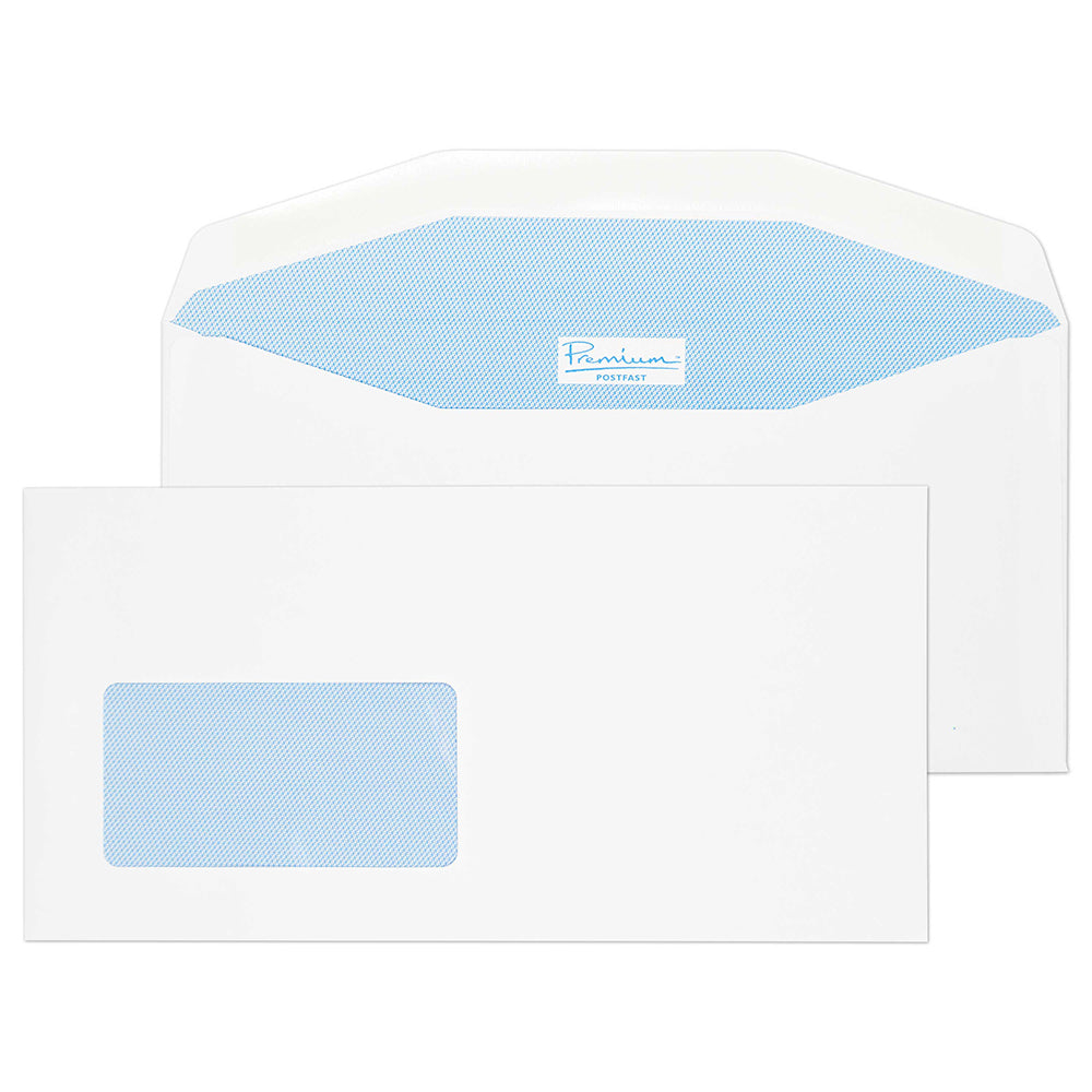Window Envelope With String DL+ White 90gsm Window Gummed Mailer Envelopes (Qty 500) 114mm x 229mm ...