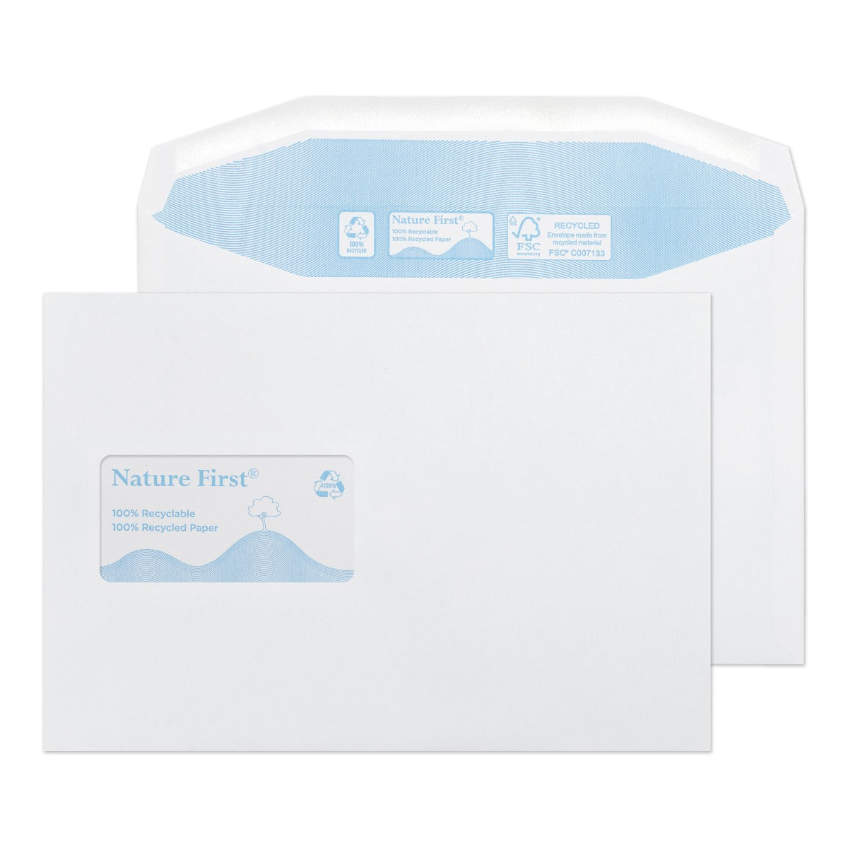 C5++ Nature First Mailer Gummed Window White 90gsm Envelopes (Qty 500 ...