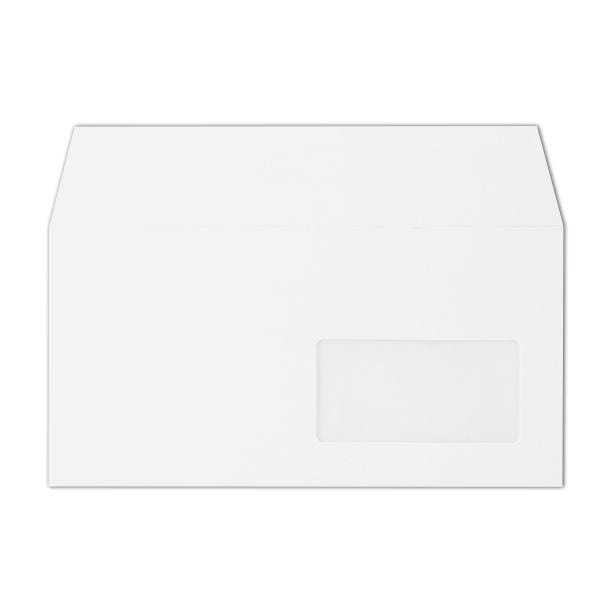 114 x 229 DL White 180gsm Luxury Peel & Seal Wallet Window Envelopes - All Colour Envelopes